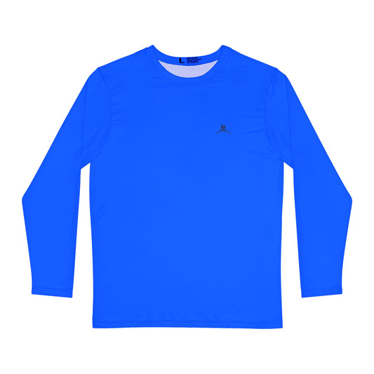 Bruntee Men’s Chest Logo Long Sleeve Shirt – Electric Blue | Lightweight Quick-Dry Performance Top