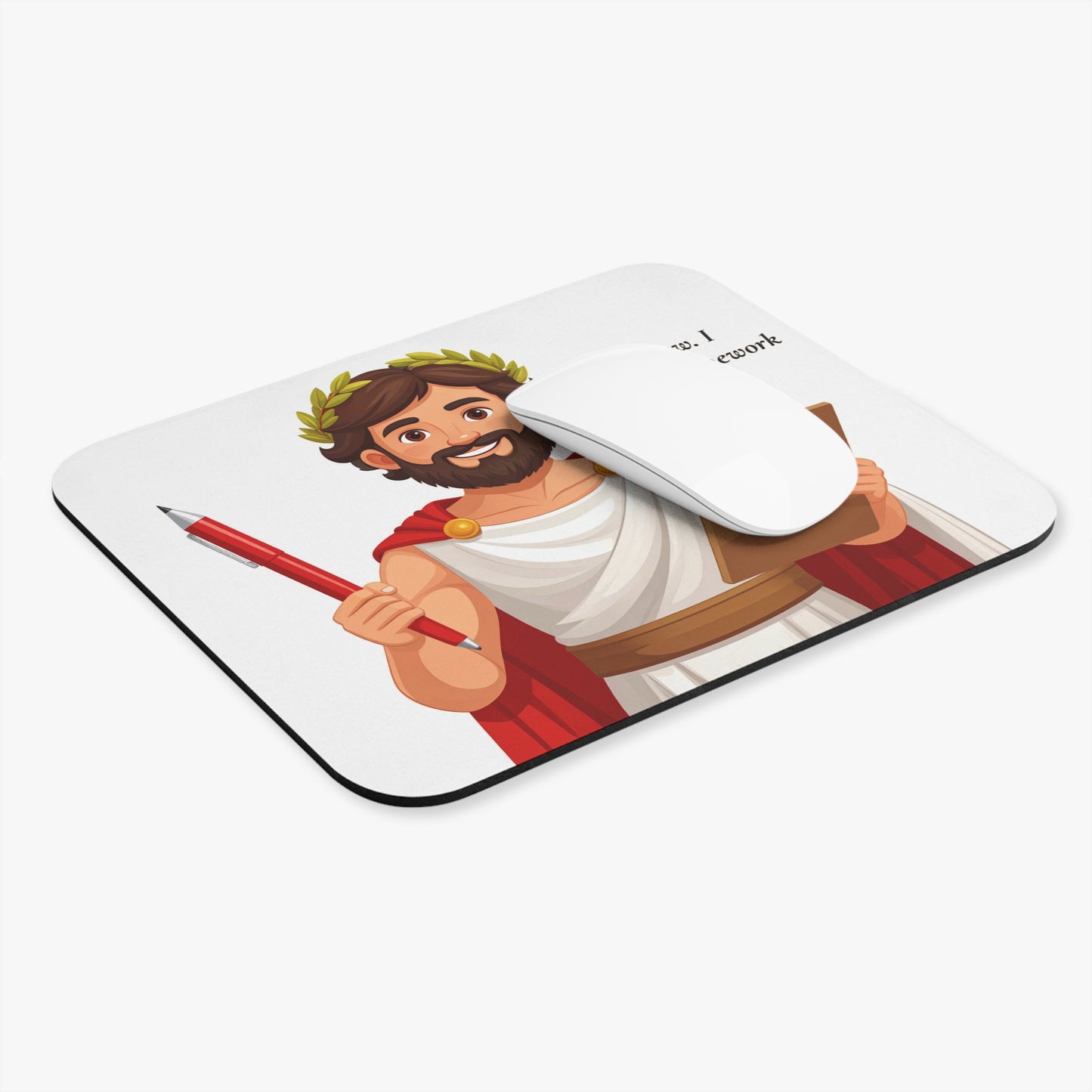 Funny Homework Mouse Pad | Teacher Appreciation Gift | Student Desk Accessory | Roman Inspired Office Decor | Motivational Study Supplies