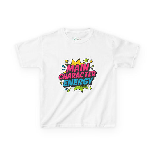 Main Character Energy Kids Tee | Fun Graphic Cotton Shirt | Trendy Youth Fashion