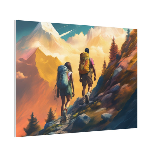 Hiking Adventure Canvas Wall Art – Scenic Mountain Trail Nature Decor for Outdoor Lovers