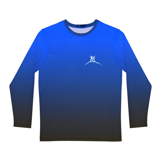 Bruntee Built to Rise Men’s Electric Blue / Graphite Grey Long-Sleeve Performance Shirt | Athletic Training Top