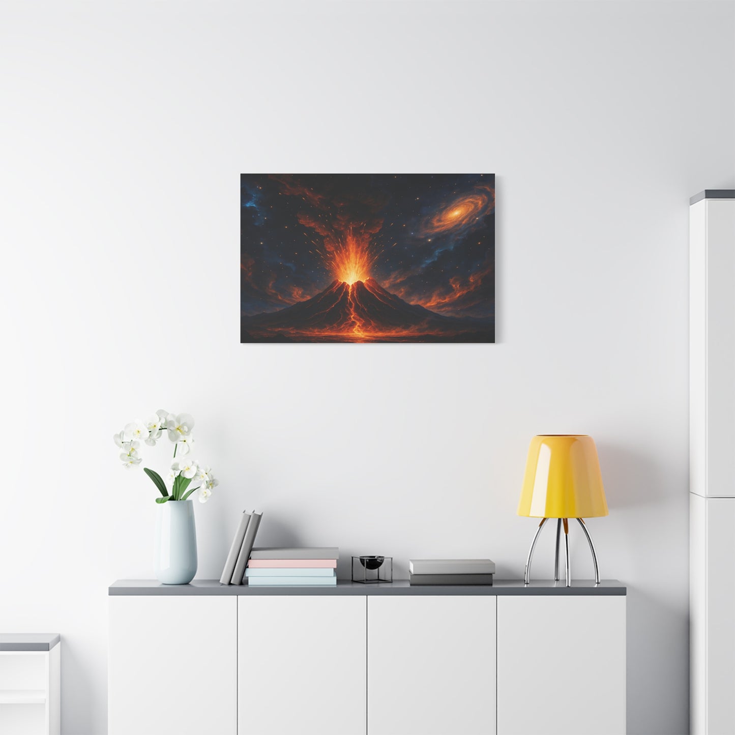 Bruntee Volcanic Eruption Galaxy Canvas Print — Matte Stretched Wall Art
