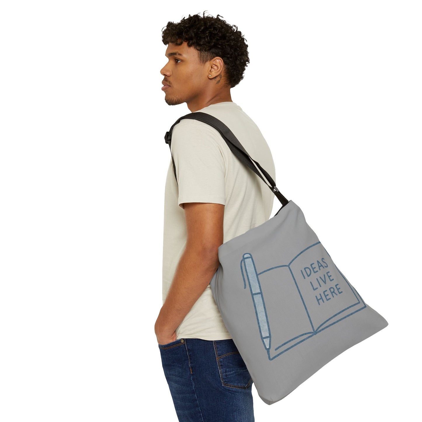 Bruntee Ideas Live Here Adjustable Tote Bag