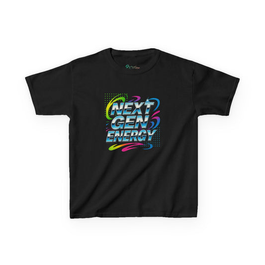 Next Gen Energy Kids Tee | Trendy Graphic Youth T-Shirt | Cool Cotton Kids Outfit