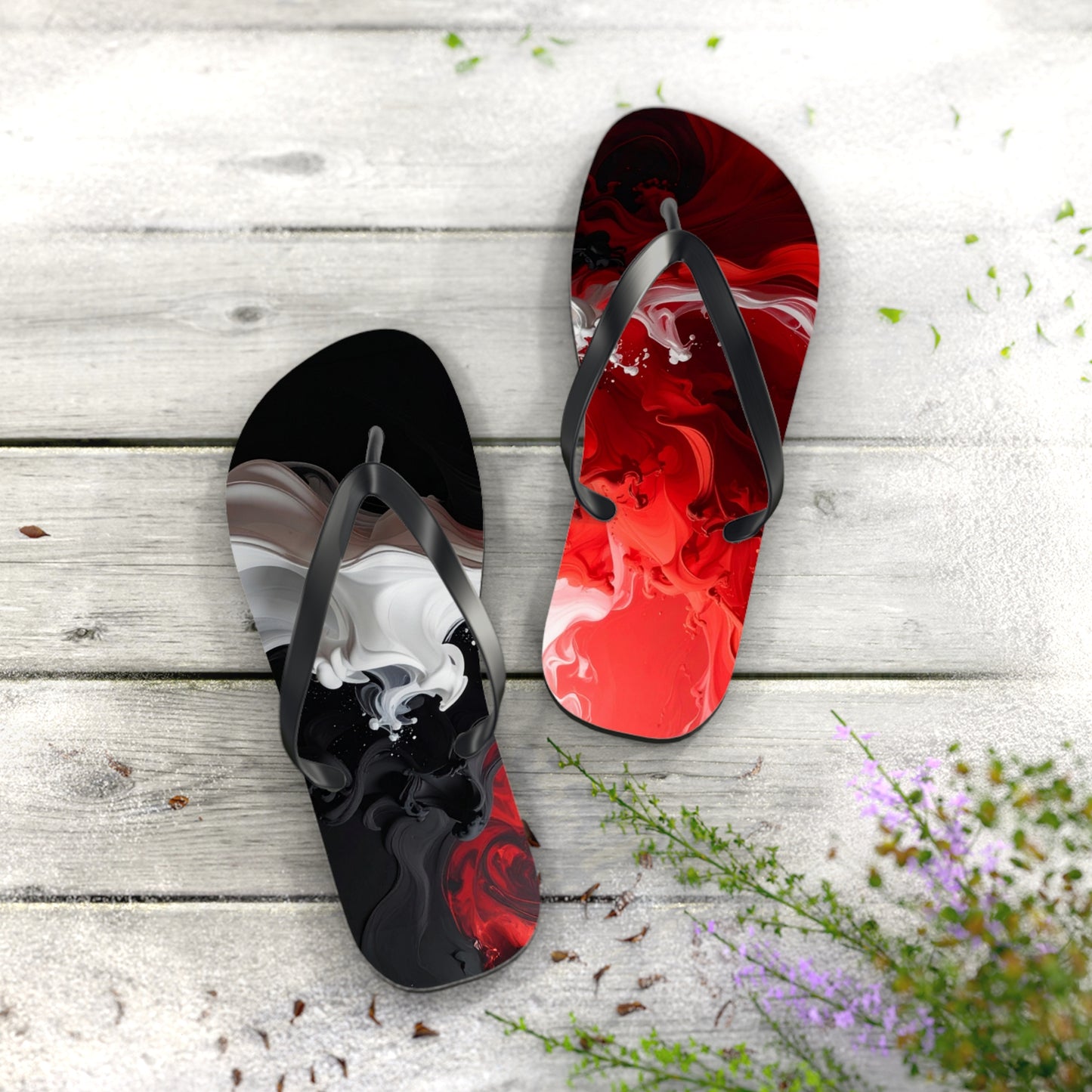Bold Abstract Flip Flops | Stylish Summer Sandals, Beachwear & Poolside Vacation Footwear