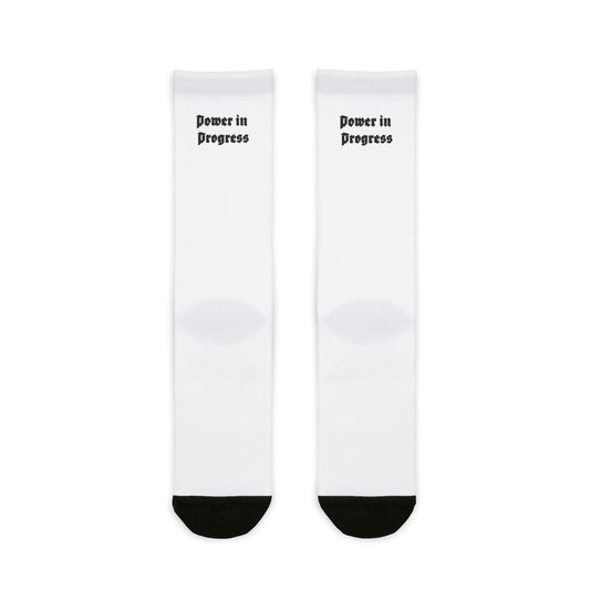 Bruntee Built To Rise Crew Socks - Motivational Crew Socks - Power in Progress
