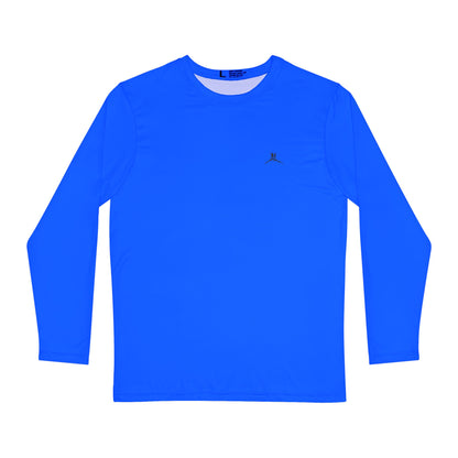 Bruntee Men’s Chest Logo Long Sleeve Shirt – Electric Blue | Lightweight Quick-Dry Performance Top
