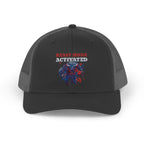Patriotic Snapback Trucker Cap – Beast Mode Activated, Unisex Hat, USA Pride, Gift for Dad, Outdoor Adventures