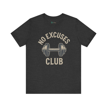 Bruntee Men's "No Excuses Club" Workout Tee | Motivational Gym Shirt, 100% Cotton