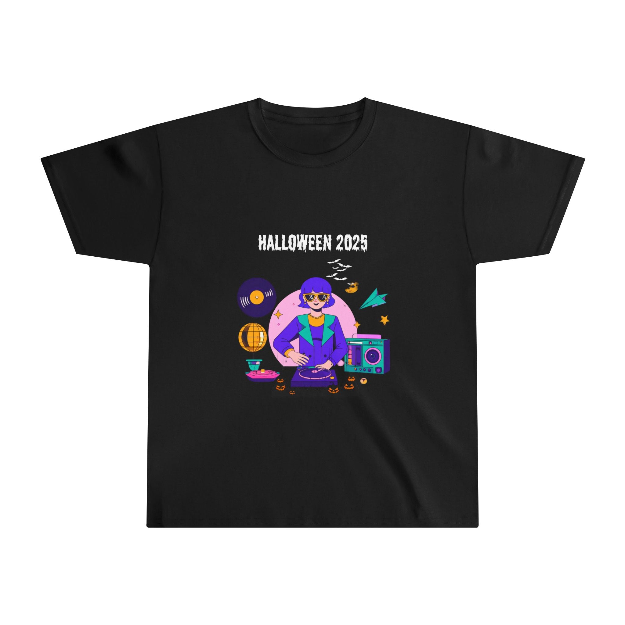 Halloween Trick-or-Treat Youth T-Shirt – Cute Witch & Ghost Graphic, Spooky Kids Halloween T-Shirt