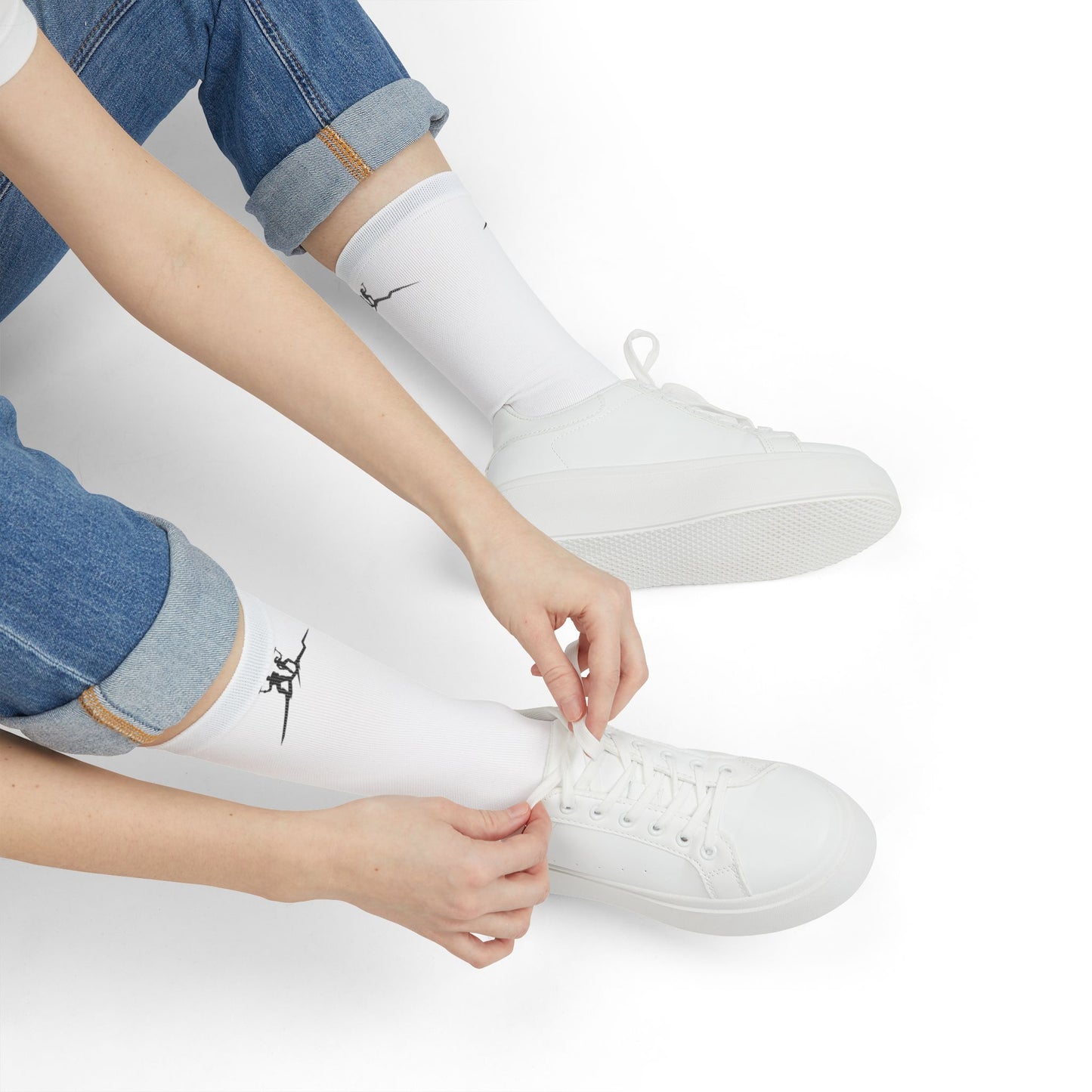 Bruntee Built To Rise Crew Socks - Stylish Daily Wear - BTR Logo