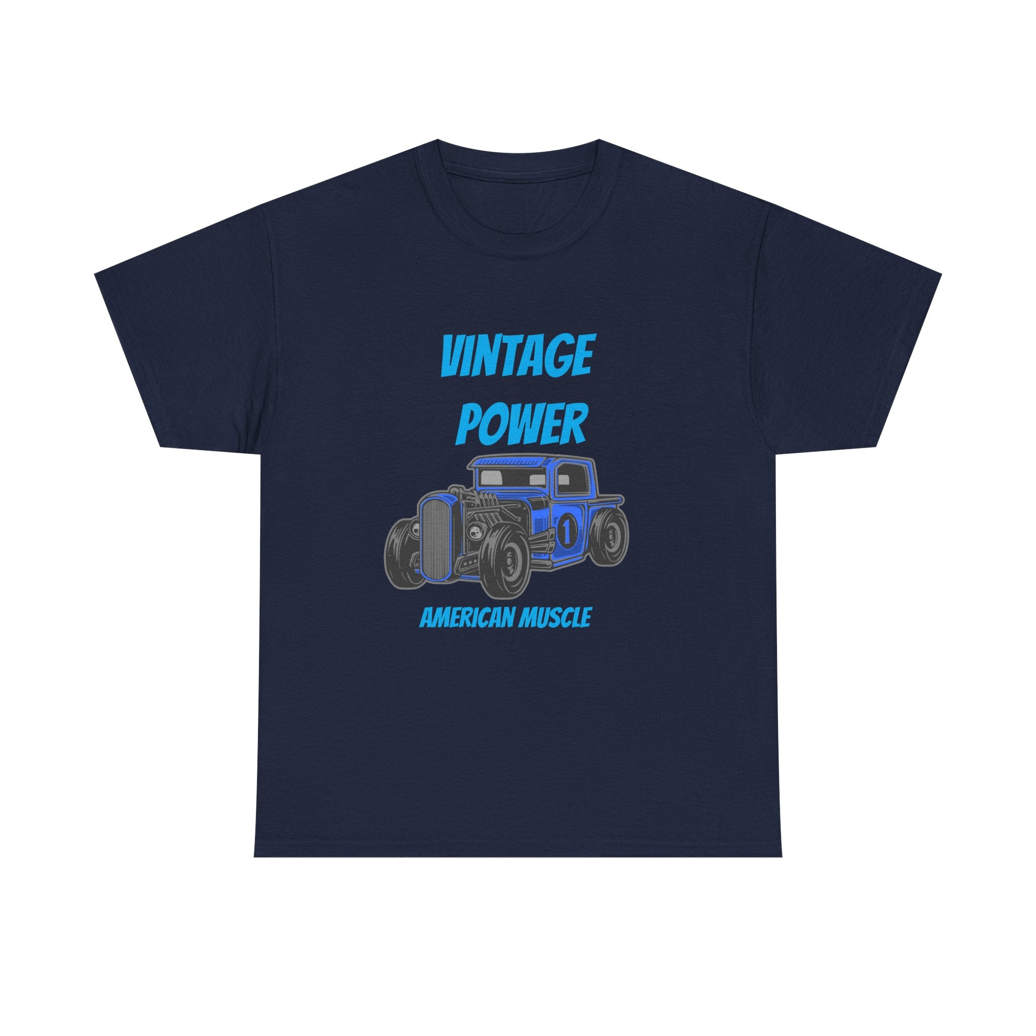 Vintage Power Muscle Car T-Shirt – Heavy Cotton Tee, Classic Car Graphic Shirt, Retro Auto Apparel