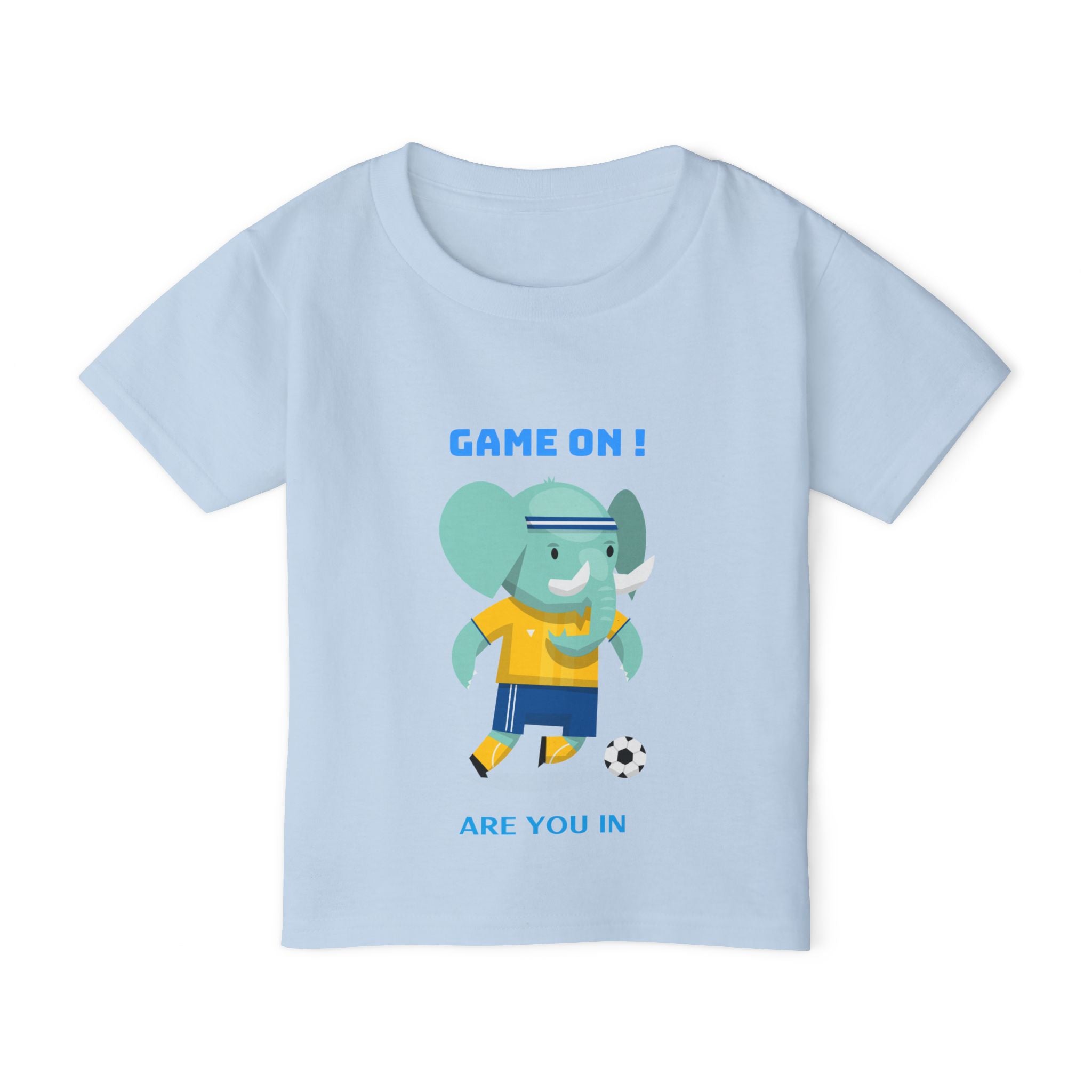 Game On! Elephant Toddler T-Shirt – Cute Kids Sports Tee, Soccer Theme Shirt, Fun Birthday Gift