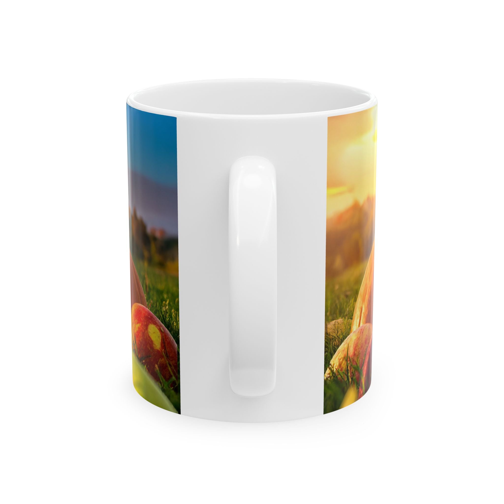 Autumn Harvest Mug | Pumpkin & Apple Ceramic Coffee Cup | Fall Seasonal Gift