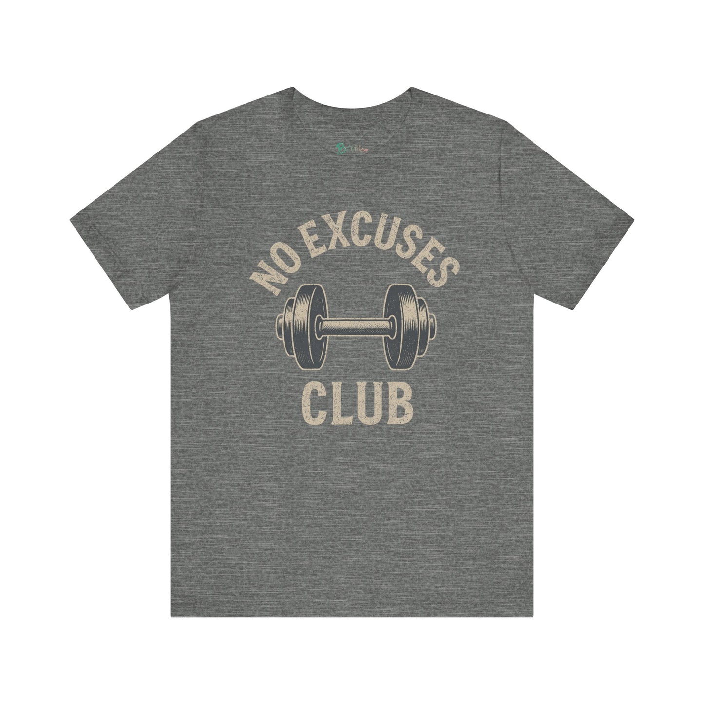 Bruntee Men's "No Excuses Club" Workout Tee | Motivational Gym Shirt, 100% Cotton