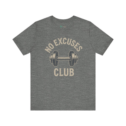 Bruntee Men's "No Excuses Club" Workout Tee | Motivational Gym Shirt, 100% Cotton