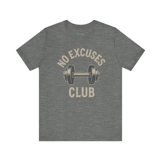 Bruntee Men's "No Excuses Club" Workout Tee | Motivational Gym Shirt, 100% Cotton