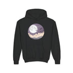 Moonlit Night Youth Hoodie – Cozy Kids Hooded Sweatshirt, Halloween Moon Graphic Hoodie, Fall & Winter Outfit for Boys and Girls