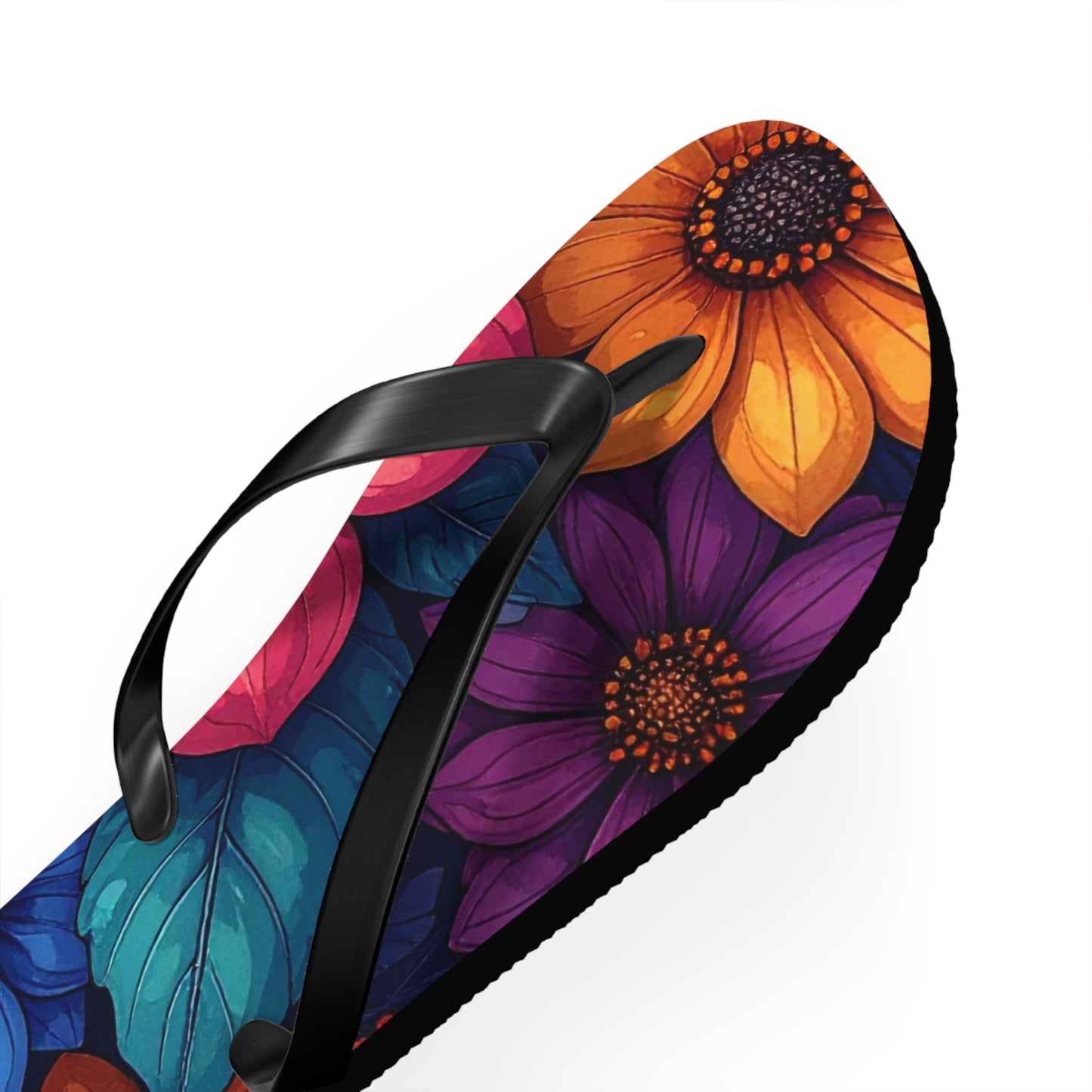 Vibrant Floral Flip Flops | Colorful Summer Sandals, Beachwear & Vacation Shoes