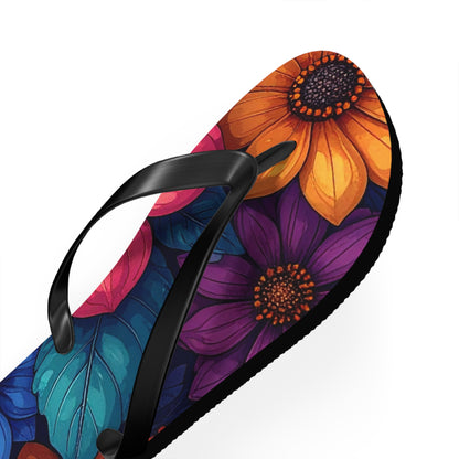 Vibrant Floral Flip Flops | Colorful Summer Sandals, Beachwear & Vacation Shoes