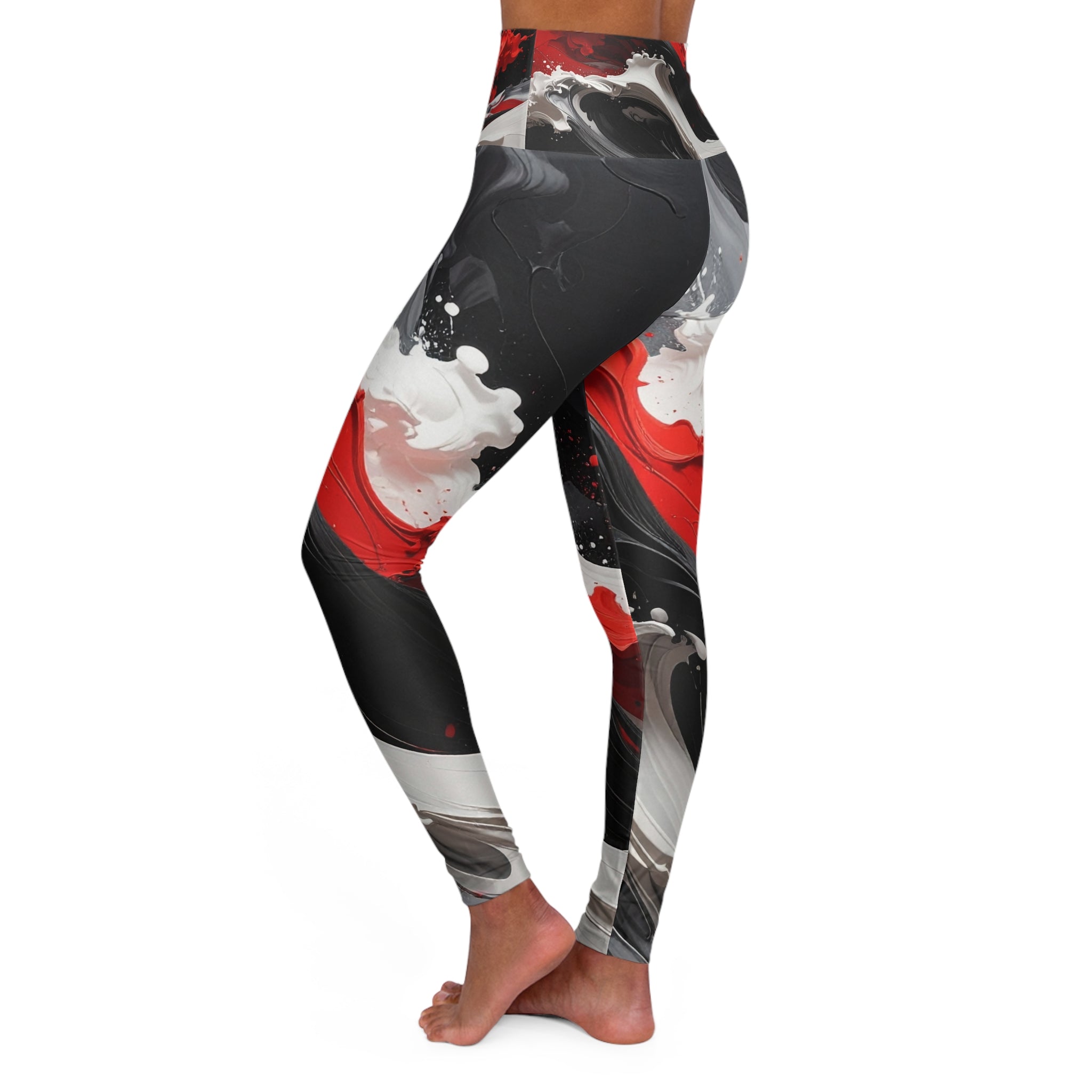 Bold Abstract High Waisted Yoga Leggings | Stylish Women’s Activewear for Fitness, Dance & Casual Wear