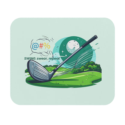 Funny Golf Mouse Pad – “Swing, Sweat, Repeat” | Golf Lover Gift, Office Desk Mat, Gamer Accessory, Sports Humor Decor