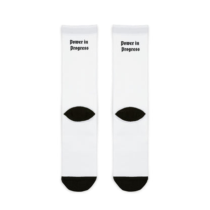 Bruntee Built To Rise Crew Socks - Motivational Crew Socks - Power in Progress