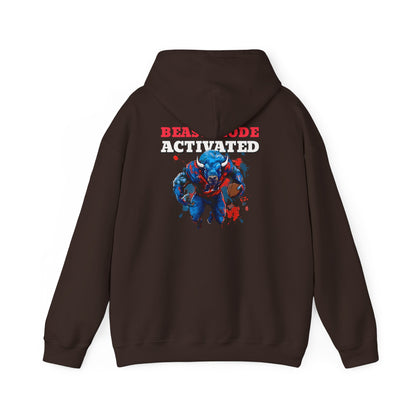 Bruntee "Beast Mode Activated" Men's Pullover Hoodie | Motivational Gym Workout Sweatshirt Fitness Apparel