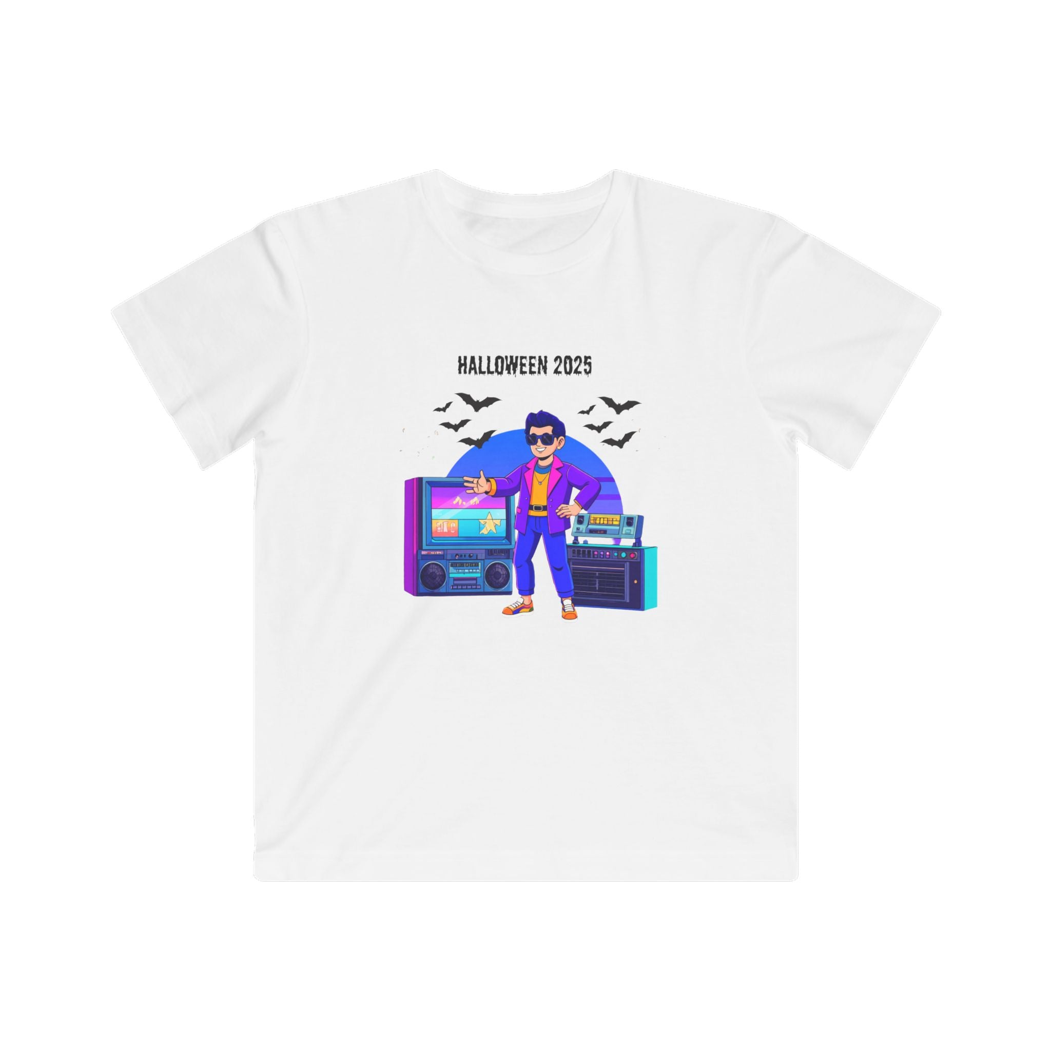 Retro Halloween Kids Tee | Fun Costume Shirt for Kids, Trendy Halloween 2025 Apparel, Party Graphic T-Shirt