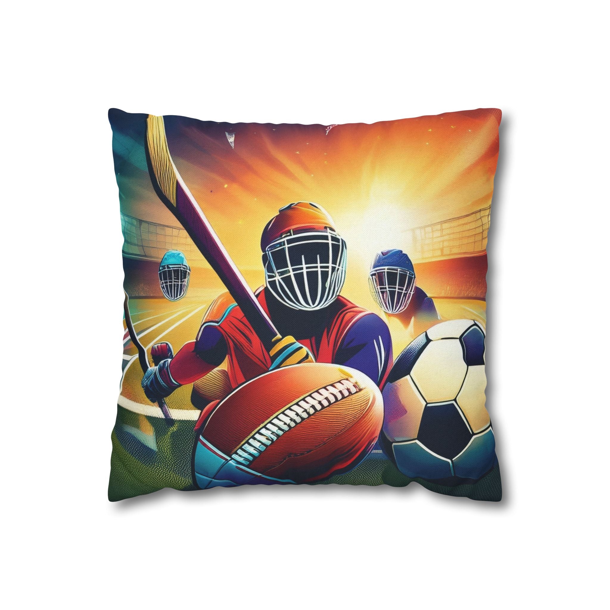 Sports Pillowcase – Game Day Decor, Team Spirit Cushion Cover, Sports Room Accent, Gift for Athletes & Fans