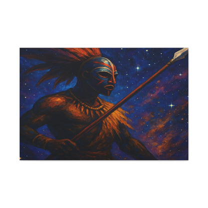 Bruntee Galactic Spear Fighter – Abstract Fantasy Canvas