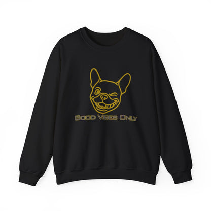 Bruntee Good Vibes Only Crewneck – Women's Dog Lover Sweatshirt