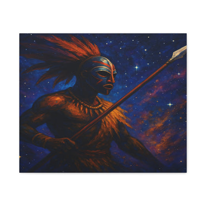 Bruntee Galactic Spear Fighter – Abstract Fantasy Canvas