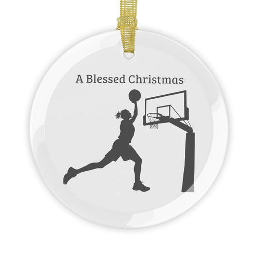 Basketball Glass Ornaments, Holiday Decorations, Christmas Gifts, Personalized Keepsakes, Sports Tree Decor, Unique Gifts for Him