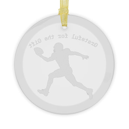 Football Glass Ornaments | Sports Christmas Tree Decor, Gifts for Him & Her, Holiday Keepsakes
