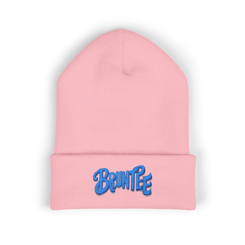 Bruntee Embroidered Cuffed Beanie – Classic Knit Hat, Unisex Winter Streetwear, Cozy Gift for Men, Women & Teens