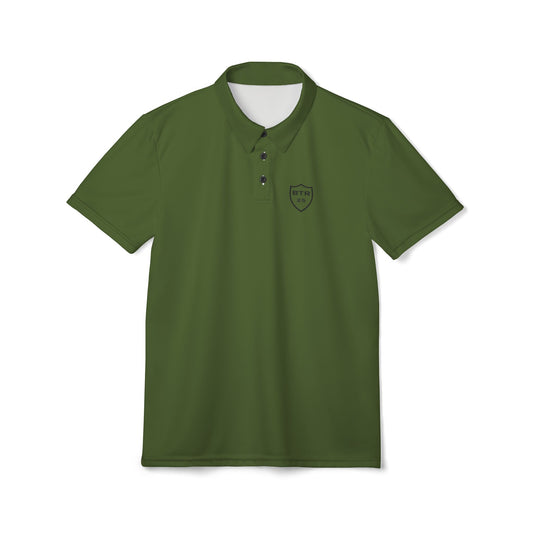 Bruntee Built To Rise Polo – Military Olive Crest Limited Edition | Performance Fabric, Moisture-Wicking