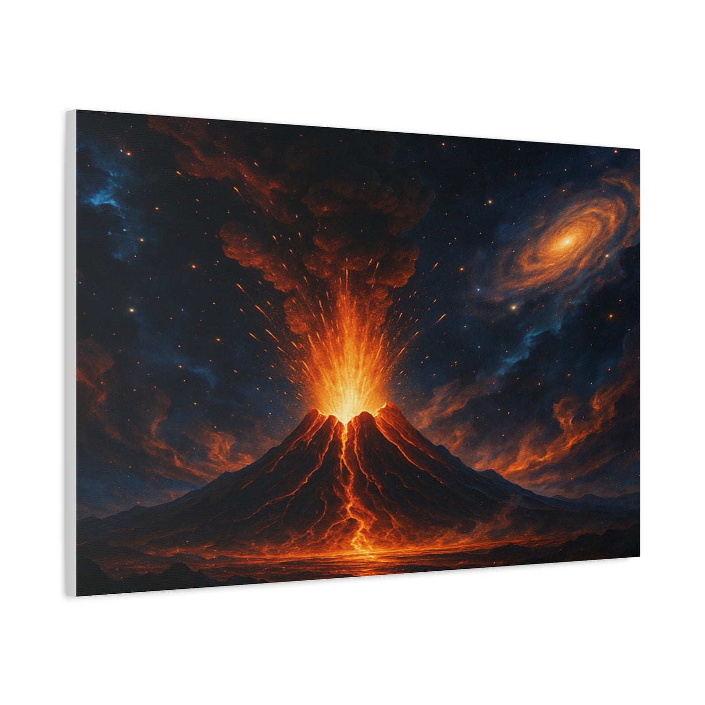 Bruntee Volcanic Eruption Galaxy Canvas Print — Matte Stretched Wall Art