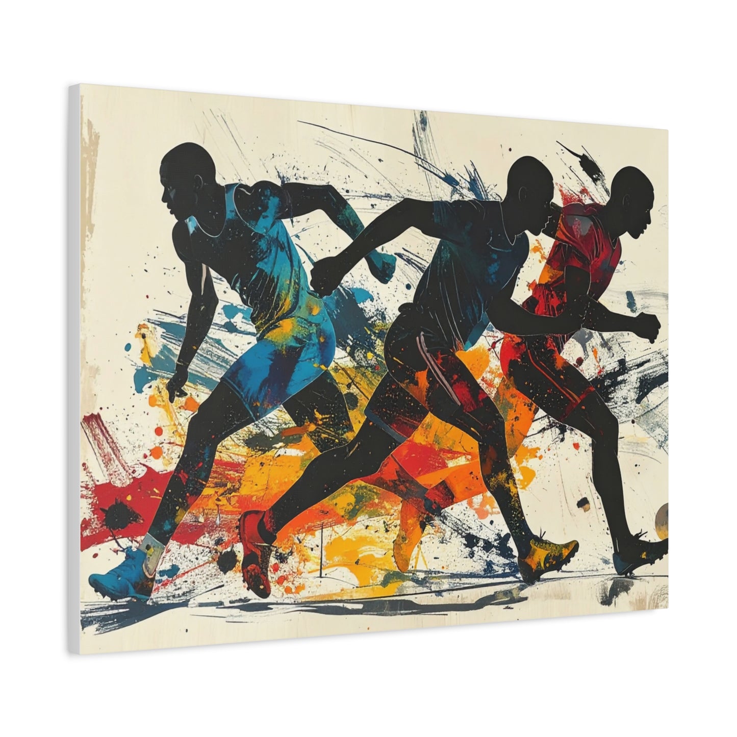 Bruntee Dynamic Sports Canvas Wall Art – Vibrant Athletic Artwork, Modern Home Décor