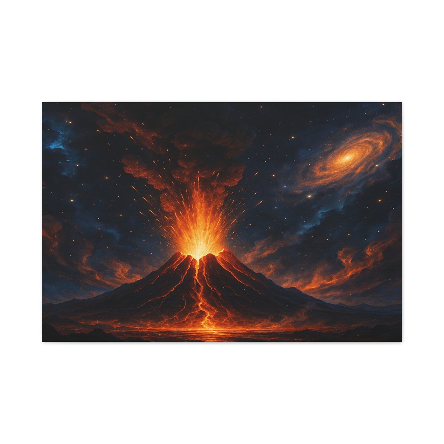 Bruntee Volcanic Eruption Galaxy Canvas Print — Matte Stretched Wall Art