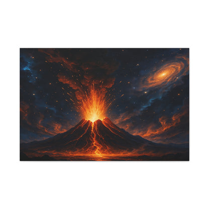 Bruntee Volcanic Eruption Galaxy Canvas Print — Matte Stretched Wall Art