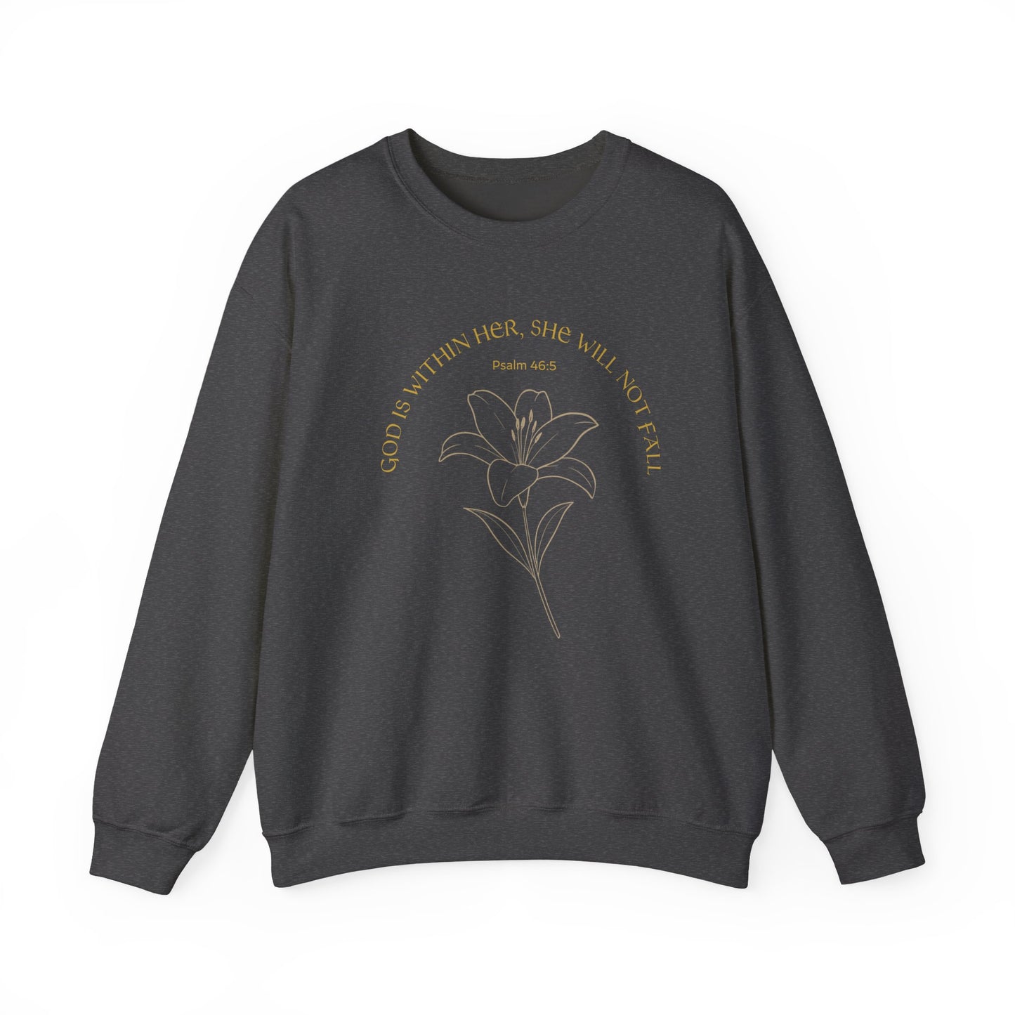 Inspirational Floral Crewneck Sweatshirt | “God Is Within Her” Scripture Sweater, Faith-Based Gift for Women, Cozy Empowerment Apparel