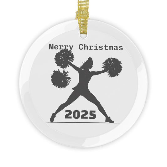 Cheerleader Christmas Ornament 2025 | Glass Holiday Keepsake, Personalized Tree Decoration, Gift for Cheer Moms & Athletes