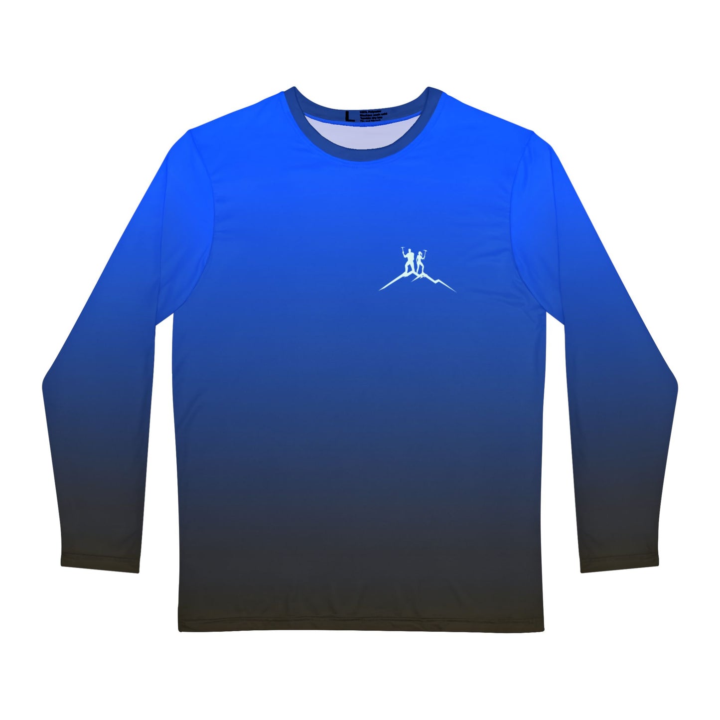 Bruntee Built to Rise Men’s  Electric Blue / Graphite Grey Long-Sleeve  Performance Shirt | Athletic Training Top