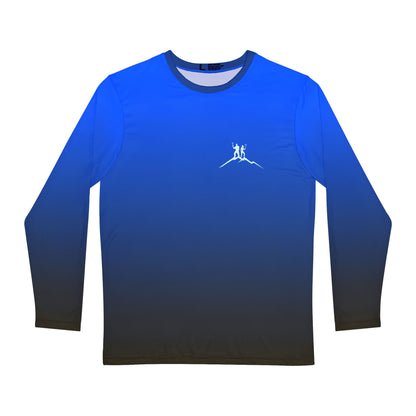 Bruntee Built to Rise Men’s  Electric Blue / Graphite Grey Long-Sleeve  Performance Shirt | Athletic Training Top