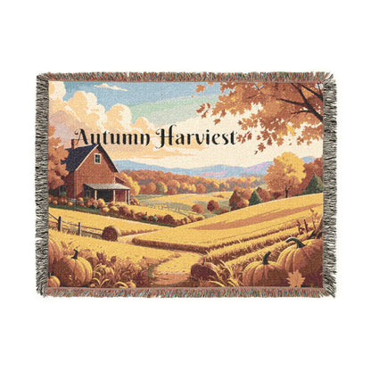 Harvest Season Woven Blanket – Cozy Autumn Throw, Rustic Fall Décor