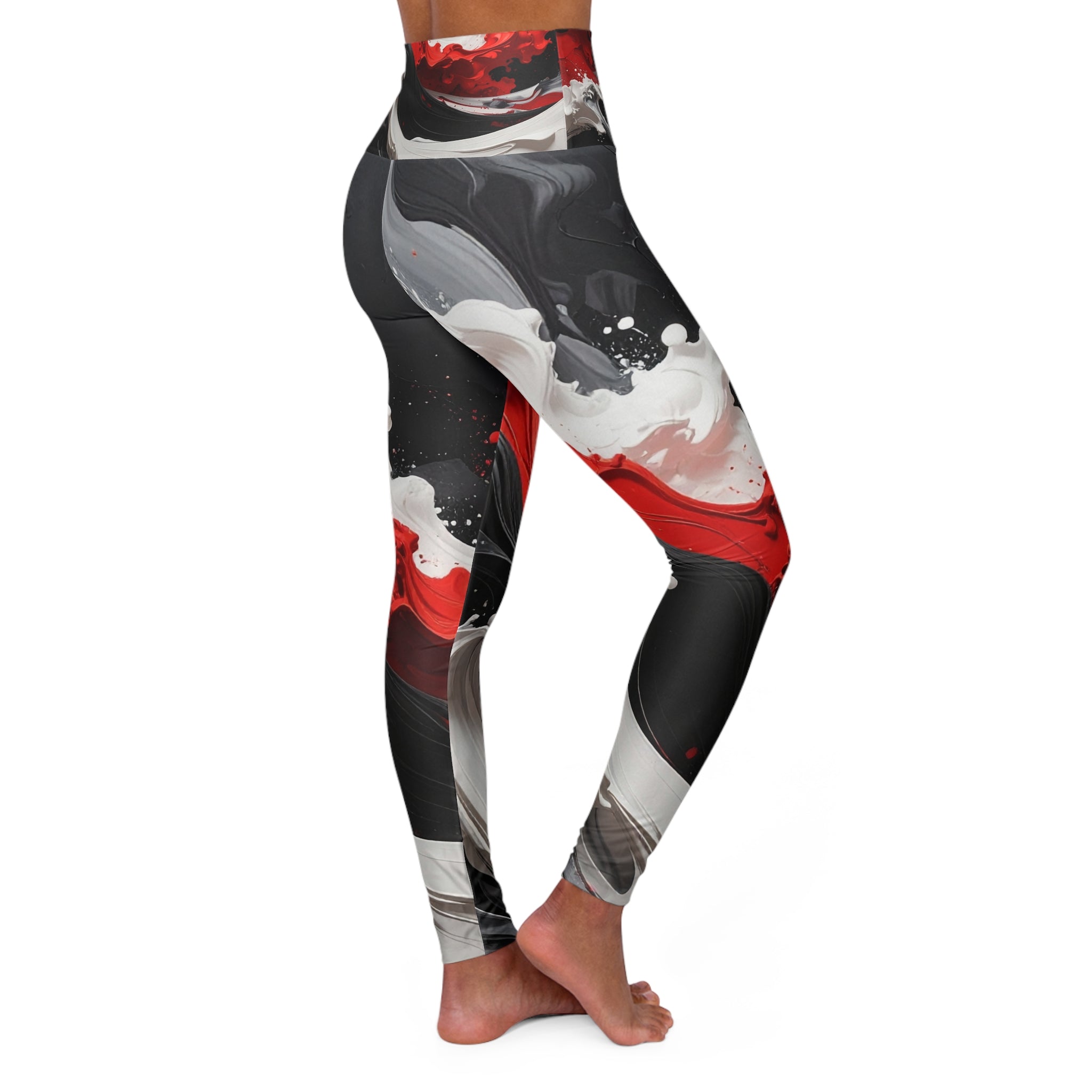 Bold Abstract High Waisted Yoga Leggings | Stylish Women’s Activewear for Fitness, Dance & Casual Wear