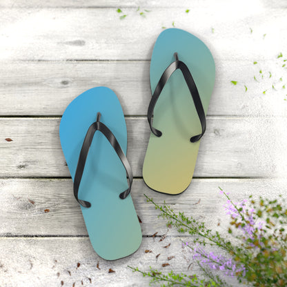 Vibrant Coastal Flip Flops | Blue-Sand Gradient Summer Sandals | Beach & Pool Footwear | Lightweight Vacation Slides | Gift for Beach Lovers