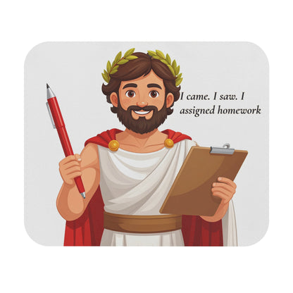 Funny Homework Mouse Pad | Teacher Appreciation Gift | Student Desk Accessory | Roman Inspired Office Decor | Motivational Study Supplies