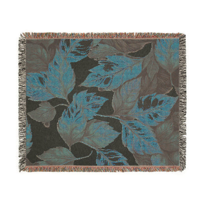 Autumn Leaves Woven Blanket – Cozy Cotton Throw, Fall Home Décor, Seasonal Gift